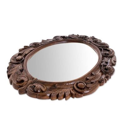 Alternate image for Guanacaste Wood Hand-carved Wall Mirror From Costa Rica Primavera