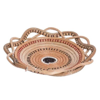 Alternate image for Handcrafted Pine Needle Wall Art in Natural Brown Tone Refined Nature
