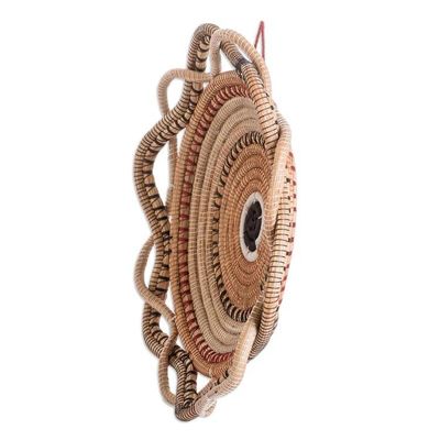 Alternate image for Handcrafted Pine Needle Wall Art in Natural Brown Tone Refined Nature