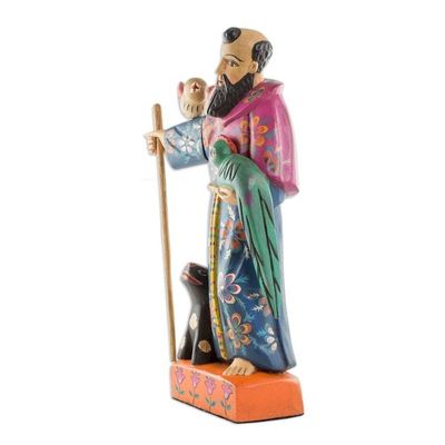 Alternate image for Rustic Sculpture of Saint Francis with a Quetzal Bird Saint Francis with a Quetzal