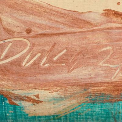 Alternate image for Stretched Acrylic and Oil Abstract Painting in Warm Hues Seeds II