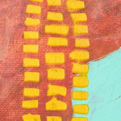 Alternate image for Signed Stretched Abstract Painting in a Warm Color Scheme Our Cause