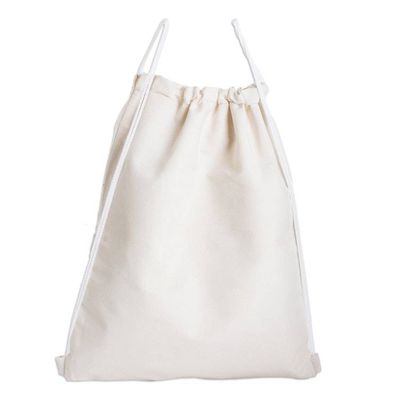 Alternate image for Hand-Painted Cotton Drawstring Backpack with Bird Motif Unconditional Support