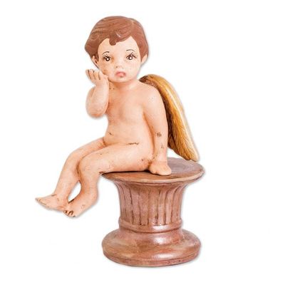 Alternate image for Hand-Painted Golden Ceramic Sculpture of Playful Cherub Cherub of Kindness