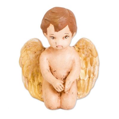 Alternate image for Hand-Painted Golden Ceramic Sculpture of Little Cherub Cherub of Protection