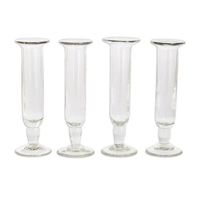 Alternate image for Clear Champagne Flutes from Guatemala Set of 4 Tiny Bubbles