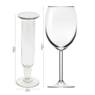 Alternate image for Clear Champagne Flutes from Guatemala Set of 4 Tiny Bubbles
