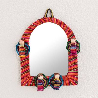 Alternate image for Arch-Shaped Cotton Wall Mirror with Worry Dolls Quitapenas Arch