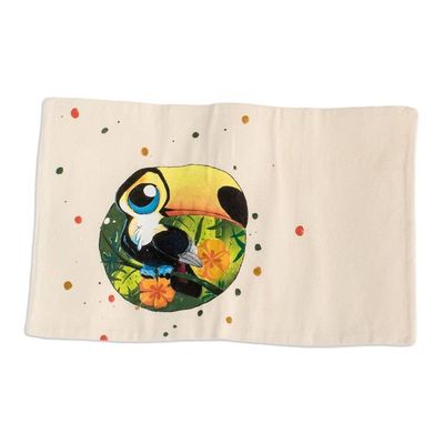 Alternate image for Set of 4 Handmade Cotton Placemats with Toucan Motifs Toucan