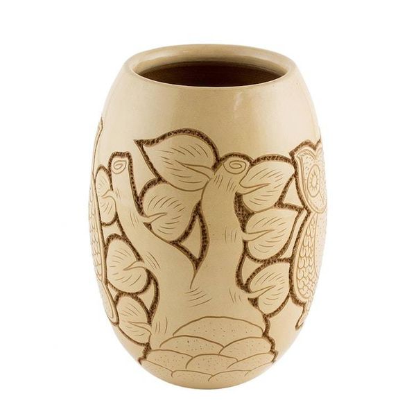 Alternate image for Handcrafted Ceramic Decorative Vase from Nicaragua Wisdom and Intuition in Beige