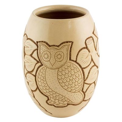Alternate image for Handcrafted Ceramic Decorative Vase from Nicaragua Wisdom and Intuition in Beige