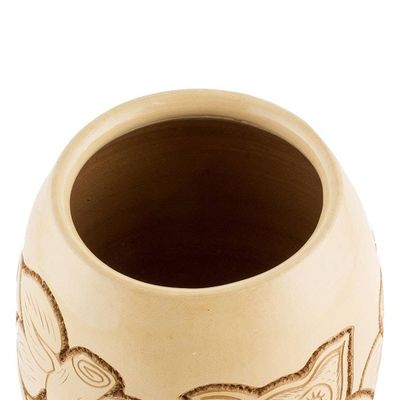Alternate image for Handcrafted Ceramic Decorative Vase from Nicaragua Wisdom and Intuition in Beige