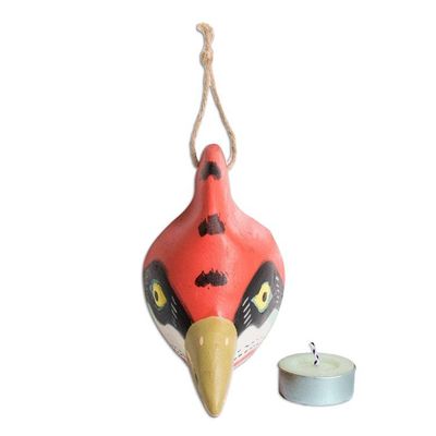 Alternate image for Woodpecker-Themed Hand-Carved and Painted Wood Wall Mask Whimsical Woodpecker
