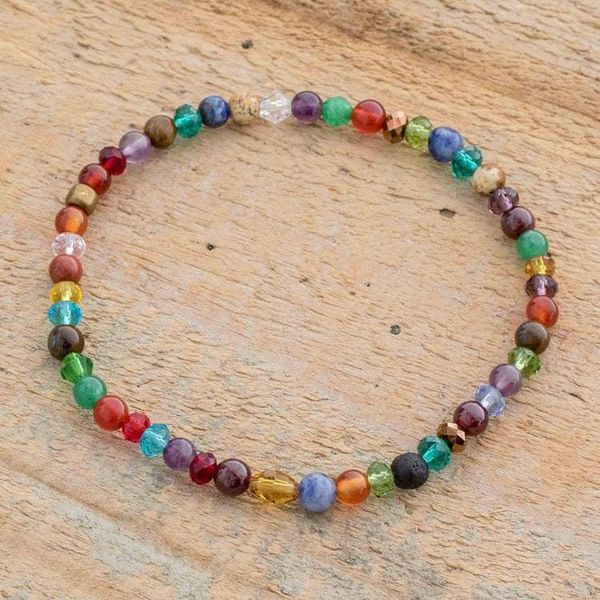 Alternate image for Handmade Beaded Multicolored Bracelet Everyday Rainbow