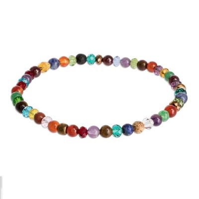 Alternate image for Handmade Beaded Multicolored Bracelet Everyday Rainbow