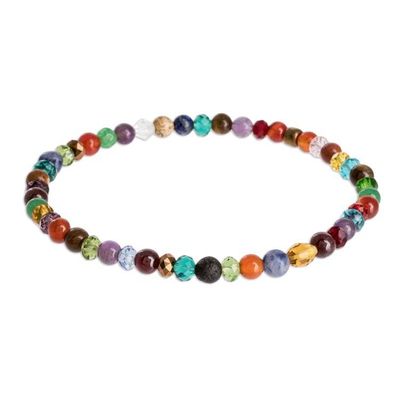 Alternate image for Handmade Beaded Multicolored Bracelet Everyday Rainbow