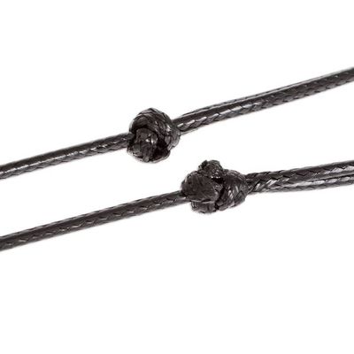 Alternate image for Adjustable Black Jade Necklace Circle of Love in Black