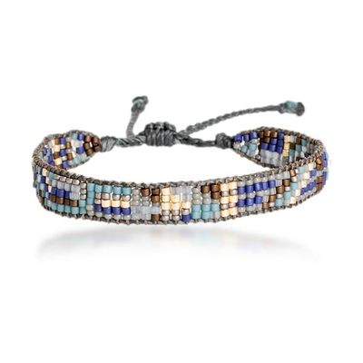 Alternate image for Bohemian Beaded Wristband Bracelet Hand-Loomed in Guatemala Soft Symphony