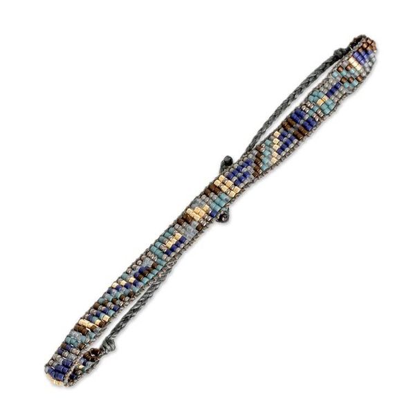 Alternate image for Bohemian Beaded Wristband Bracelet Hand-Loomed in Guatemala Soft Symphony