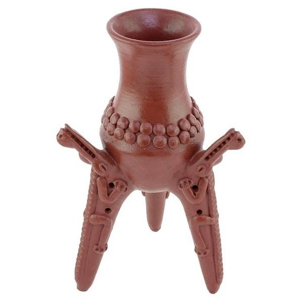 Alternate image for Handcrafted Ceramic Tripod Sculpture with Lizard Motif Ancestral Ceremonies