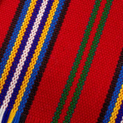 Alternate image for Six Striped Cotton Placemats in Crimson from Guatemala Palop Trails