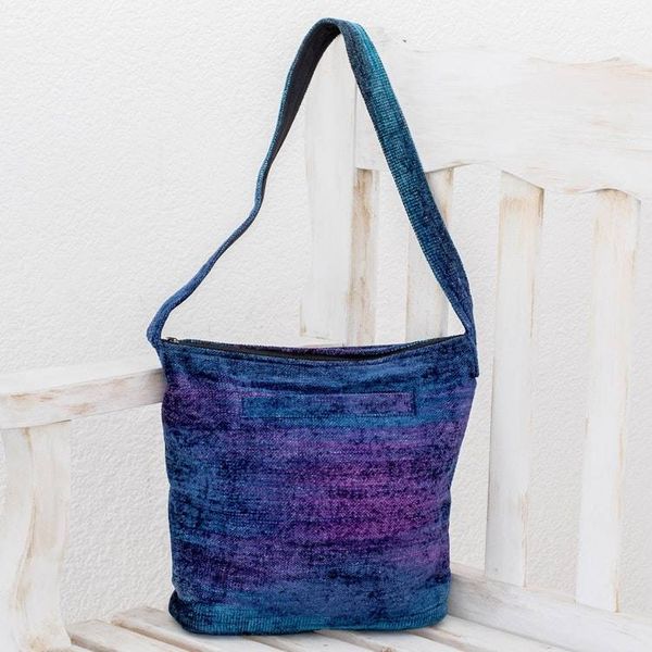 Alternate image for Bamboo Chenille Bag Handmade in Guatemala Magical Moon
