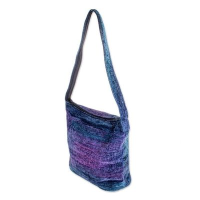 Alternate image for Bamboo Chenille Bag Handmade in Guatemala Magical Moon