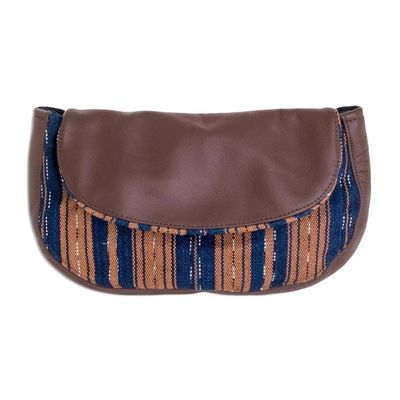Alternate image for Handwoven Striped Cotton Cosmetic Bag from El Salvador Straight Paths