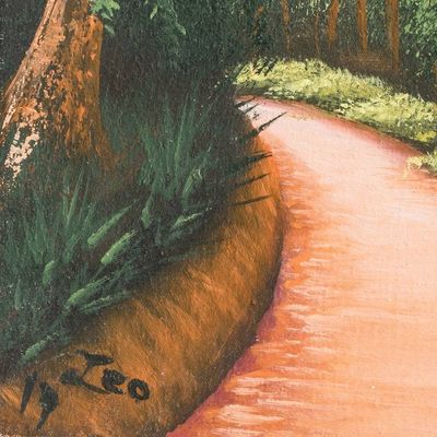 Alternate image for Stretched Oil Impressionist Painting of Traditional Scene Lovely Home