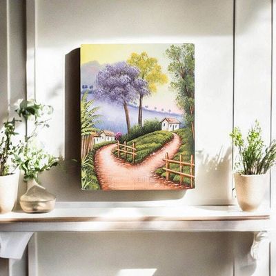 Alternate image for Stretched Oil Impressionist Painting of House and Nature Community