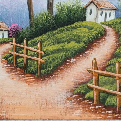 Alternate image for Stretched Oil Impressionist Painting of House and Nature Community