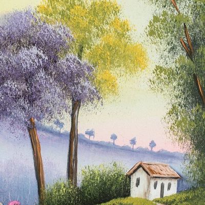 Alternate image for Stretched Oil Impressionist Painting of House and Nature Community