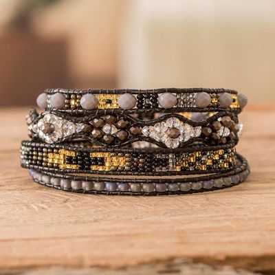 Alternate image for Handcrafted Beaded Positive Energy Long Wrap Bracelet Embrace Compassion