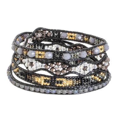 Alternate image for Handcrafted Beaded Positive Energy Long Wrap Bracelet Embrace Compassion