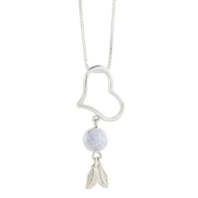 Alternate image for Lilac Jade Heart Pendant Necklace from Guatemala Lilac Love