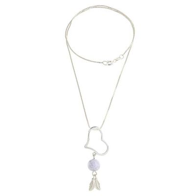 Alternate image for Lilac Jade Heart Pendant Necklace from Guatemala Lilac Love