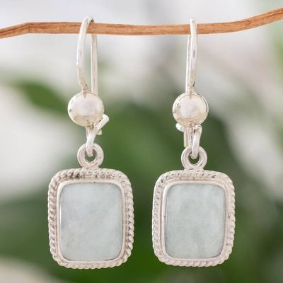 Alternate image for Handmade Guatemalan Dark Green Jade Earrings Divine Light