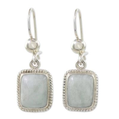 Alternate image for Handmade Guatemalan Dark Green Jade Earrings Divine Light