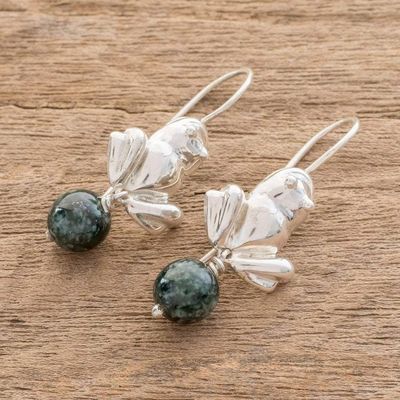 Alternate image for Jade Frog Dangle Earrings from Guatemala In the Pond