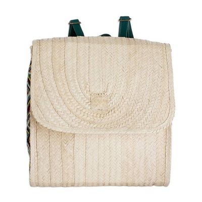 Alternate image for Handcrafted Palm Fiber and Cotton Backpack Borders