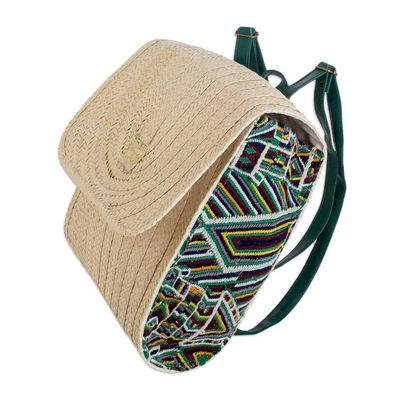 Alternate image for Handcrafted Palm Fiber and Cotton Backpack Borders
