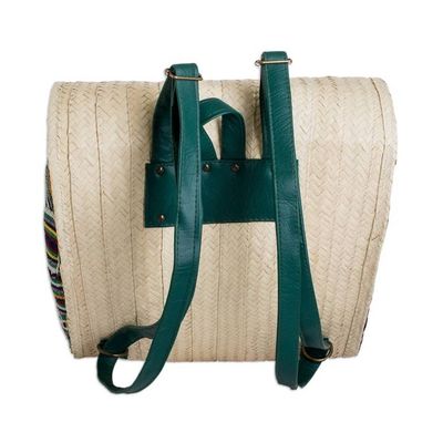 Alternate image for Handcrafted Palm Fiber and Cotton Backpack Borders