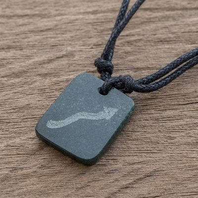 Alternate image for Jade Zodiac Scorpio Pendant Necklace from Guatemala Verdant Scorpio
