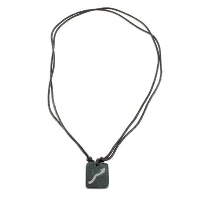 Alternate image for Jade Zodiac Scorpio Pendant Necklace from Guatemala Verdant Scorpio