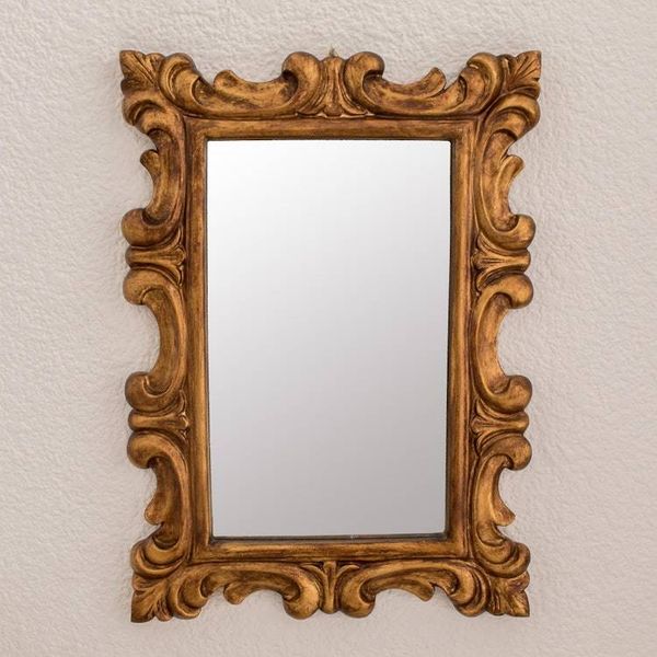 Alternate image for Curl Motif Conacaste Wood Wall Mirror from Guatemala Elegant Duchy