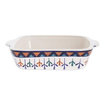 Alternate image for Ceramic Geometric Design Hand Painted Casserole Baking Dish Antigua Breeze
