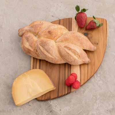 Alternate image for Handcrafted Teak Wood Leaf Shape Charcuterie Board Wood Waves