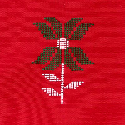 Alternate image for Guatemalan Loom Woven 100 Cotton Table Runner Christmas Gathering in Poppy