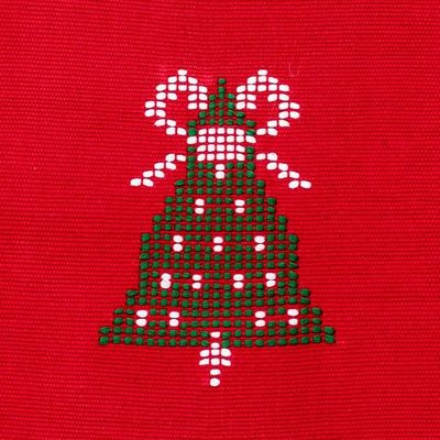 Alternate image for Guatemalan Loom Woven 100 Cotton Table Runner Christmas Gathering in Poppy