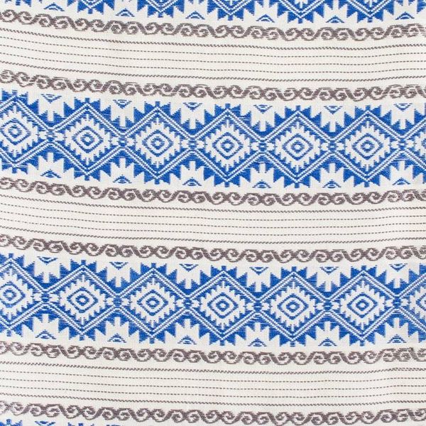 Alternate image for Hand-Woven Fringed Cotton Table Runner in Blue Ivory Grey Azure Diamond